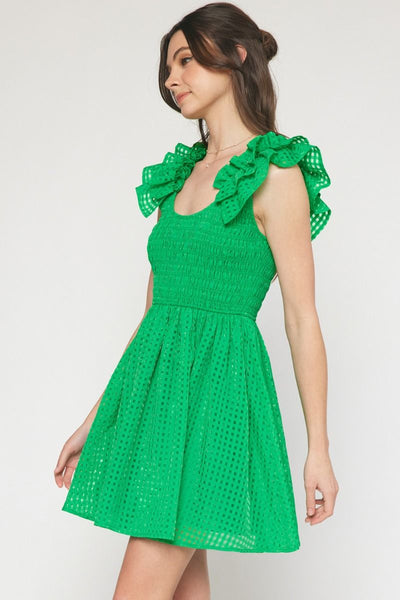 The Easy Being Green Sleeveless Mini Dress
