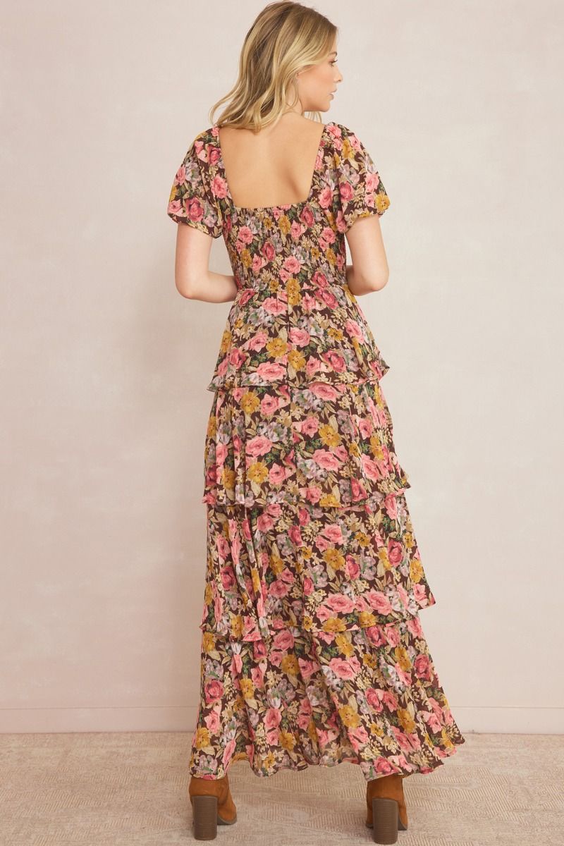 The Romantic Garden Floral Tiered Maxi Dress