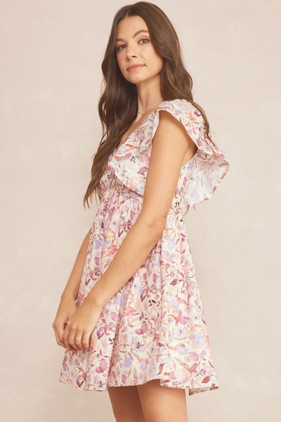 The Wisteria Lane Floral Print Mini Dress