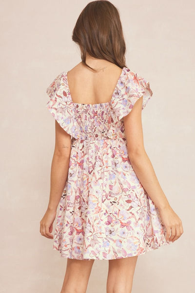 The Wisteria Lane Floral Print Mini Dress