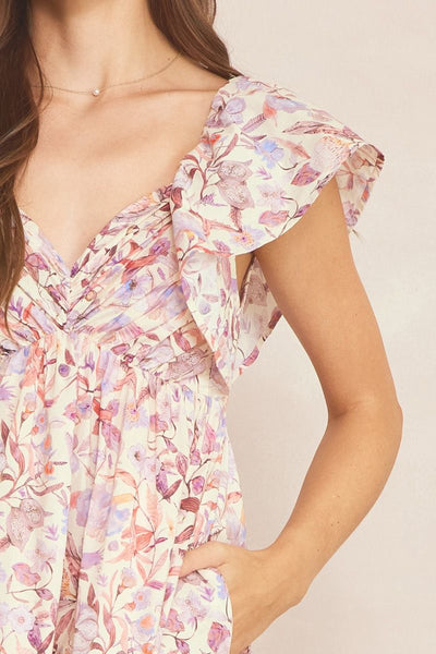 The Wisteria Lane Floral Print Mini Dress