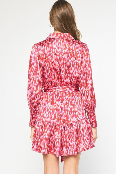 The Confetti Pink Long Sleeve Mini Dress
