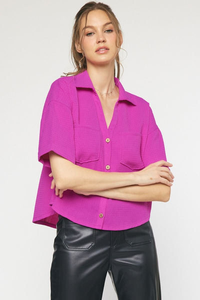 The West Coast Waffle Knit Short Sleeve Top