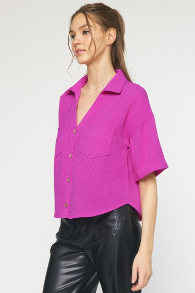 The West Coast Waffle Knit Short Sleeve Top