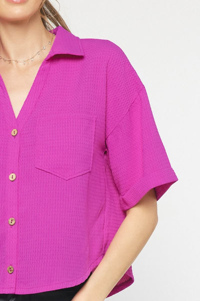 The West Coast Waffle Knit Short Sleeve Top