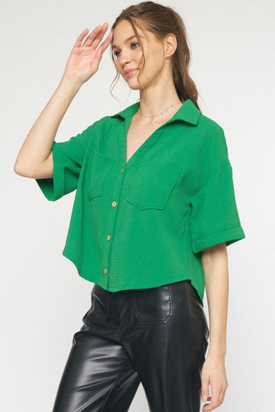 The West Coast Waffle Knit Short Sleeve Top