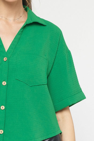 The West Coast Waffle Knit Short Sleeve Top