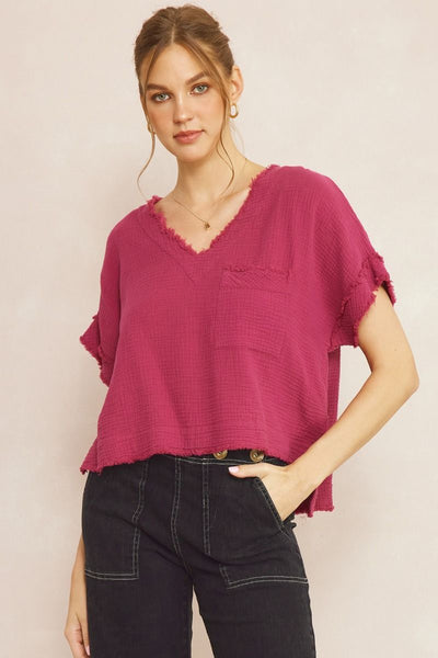The Banyan Hi-Lo Short Sleeve Top