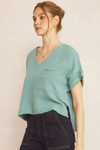 The Banyan Hi-Lo Short Sleeve Top