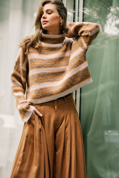 The Carlisle Mocha Striped Sweater