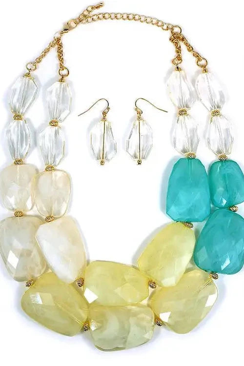 The Spring Fling Chunky Resin Stone Necklace Set