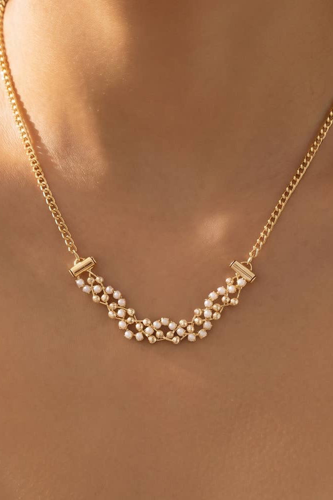 The Glass Bead Woven Chain Necklace