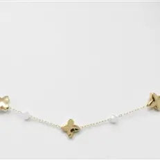 The Gold Clover and Crystal Necklace