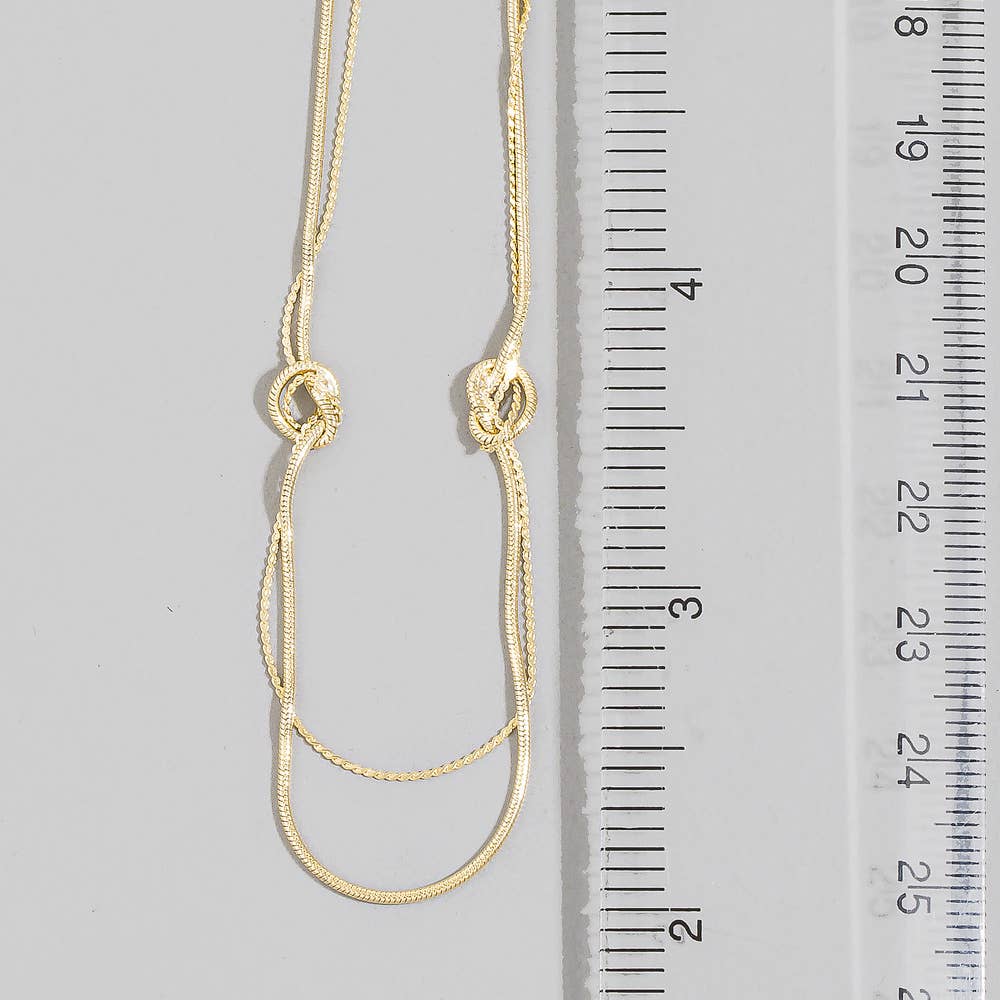 The Double Strand Knotted Gold Layer Necklace
