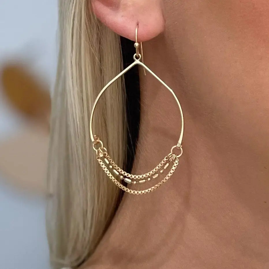 The Karson Satin Gold Dangle Earrings