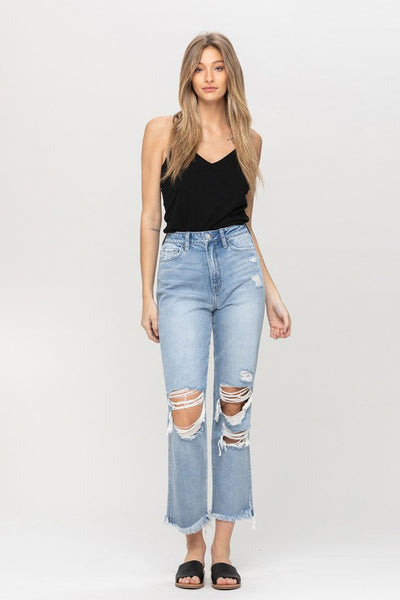 The Set Apart Super High Rise Fray Hem Jeans