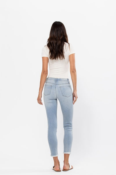 The Shayna Mid Rise Distressed Skinny Jeans