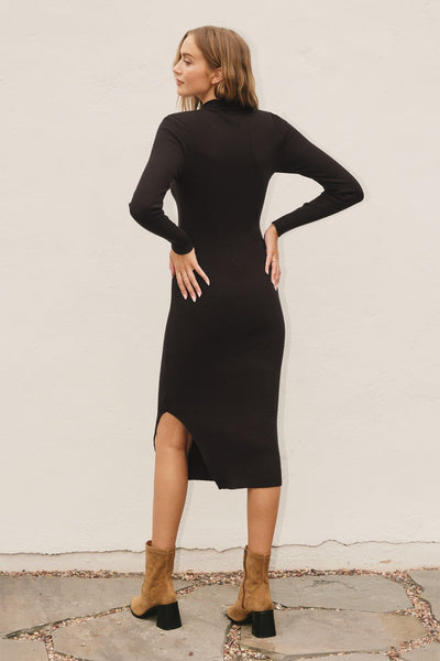 The Best Thing Ribbed Mock Neck Sweater Dress