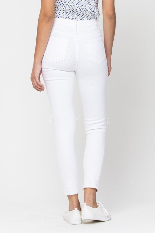 The Angela White High Rise Distressed Skinny Jeans