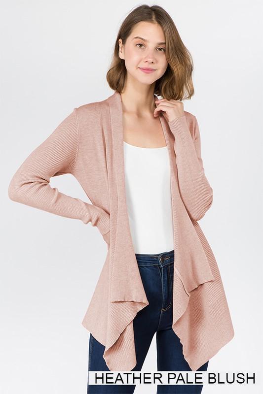 The Camille Ribbed Waterfall Cardigan