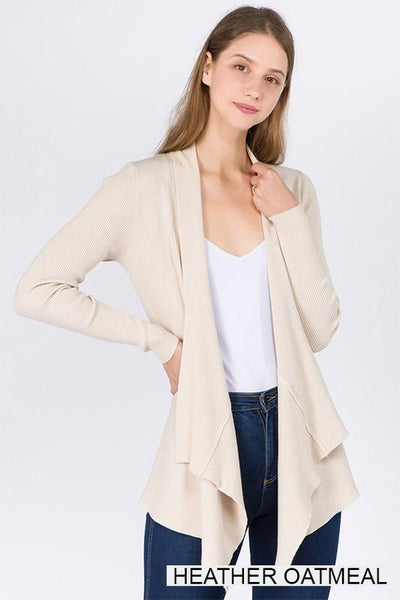The Camille Ribbed Waterfall Cardigan