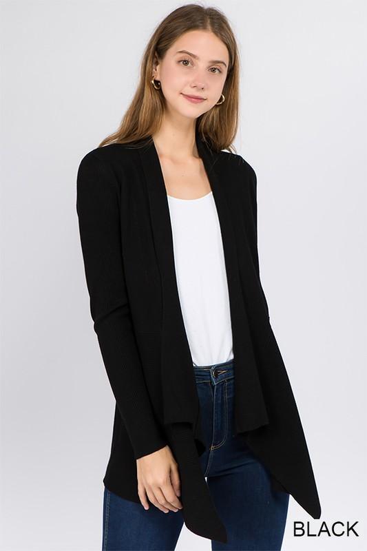 The Camille Ribbed Waterfall Cardigan