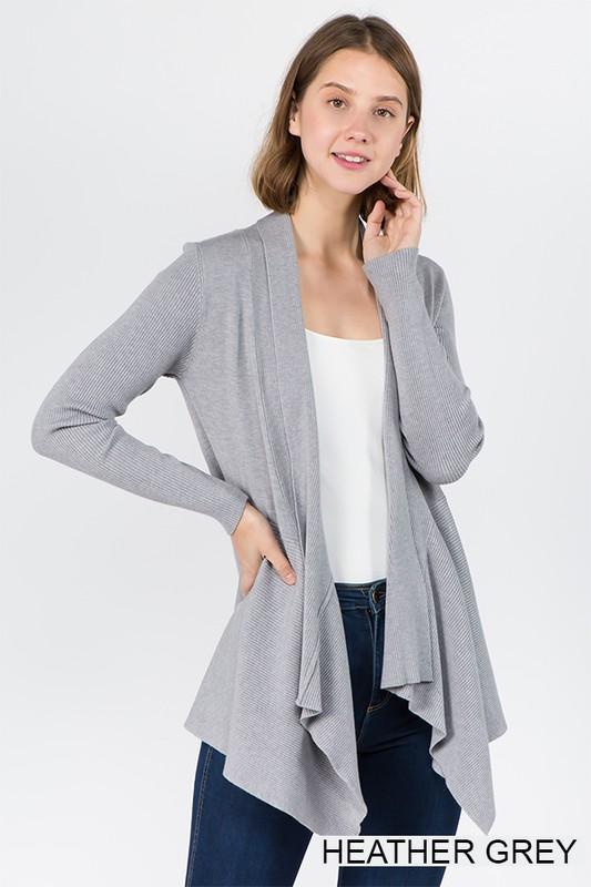 The Camille Ribbed Waterfall Cardigan