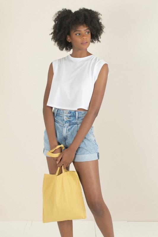 Yellow Linen Tote Bag
