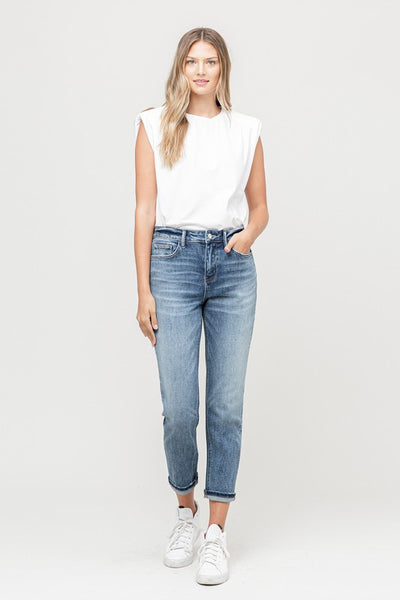 The First Love Cuffed Stretch Boyfriend Jeans