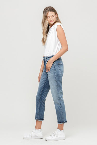 The First Love Cuffed Stretch Boyfriend Jeans