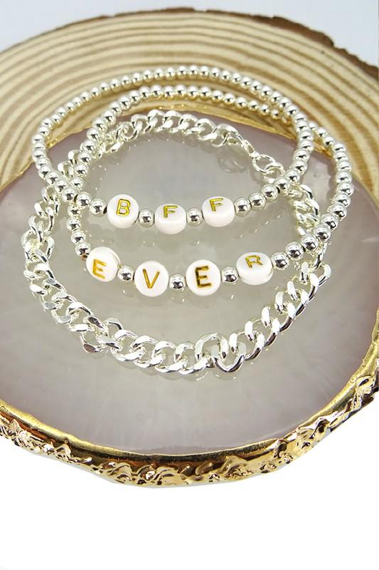 Stretchable Chain Beaded Word Bracelet