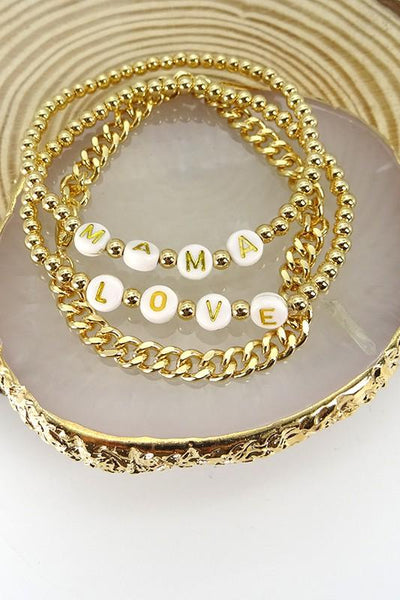 Stretchable Chain Beaded Word Bracelet