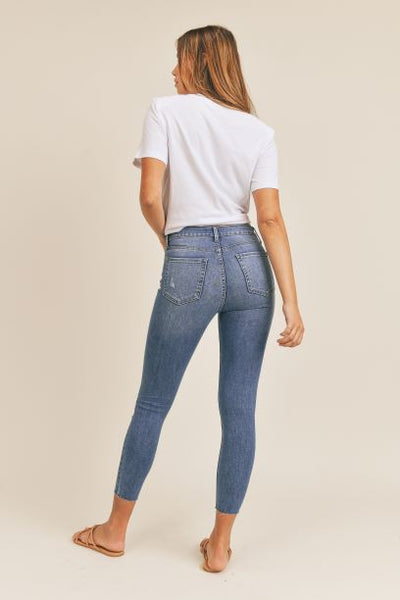 The Francis Distressed High Rise Scissor Cut Skinny Jeans