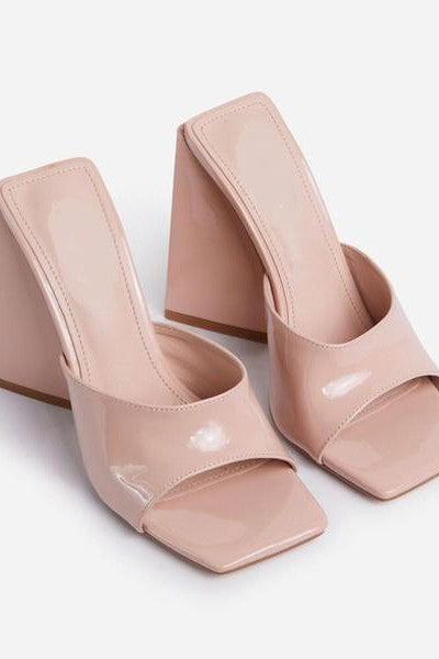 The Ella Nude Square Toe Heels