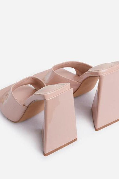 The Ella Nude Square Toe Heels