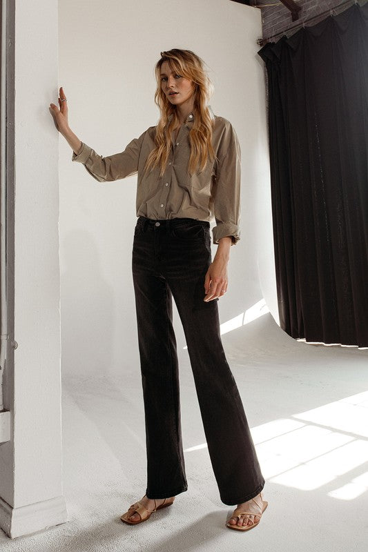 The Sun Affair Black High Rise Flare Jeans