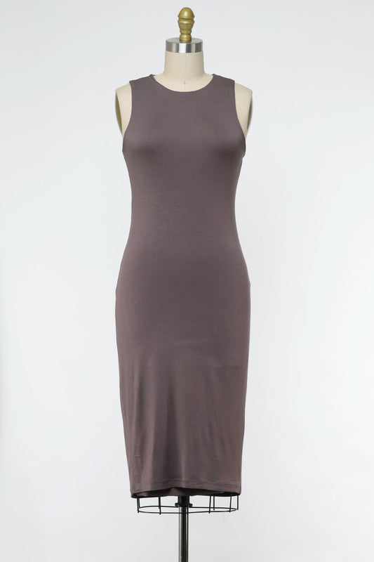 The Ariella Fitted Knit Sleeveless Midi Dress