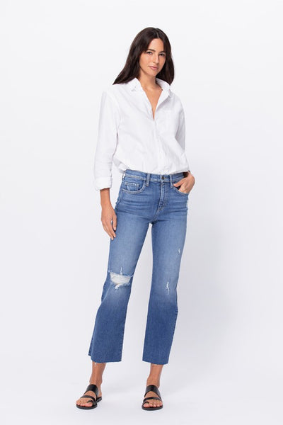 The Misha High Rise Distressed Straight Leg Jeans