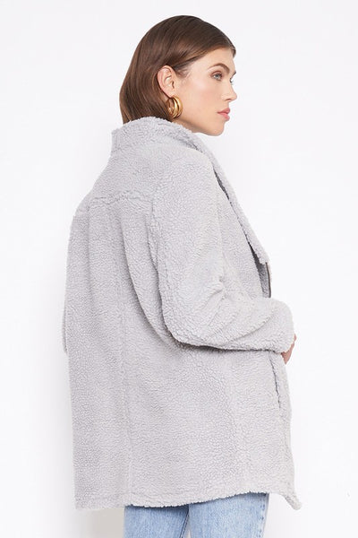 The Galway Grey Asymmetrical Fleece Jacket