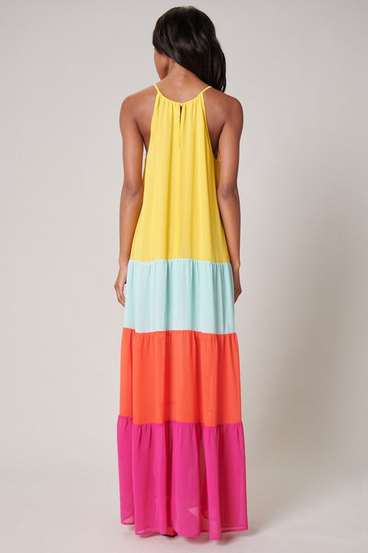 The Rainbow Rays Colorblock Maxi Dress