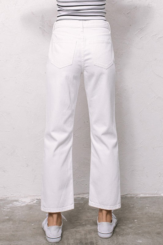 The Wren High Rise Cropped Slim Straight Leg Jeans