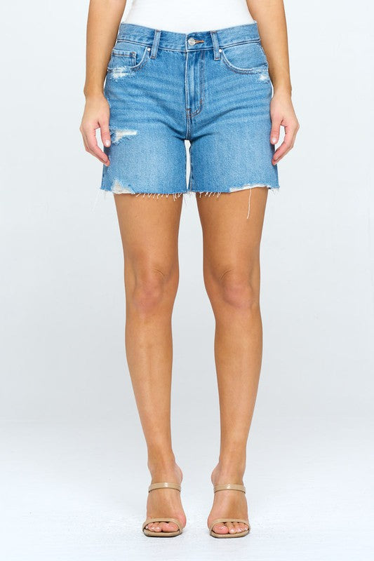The Gianna Mid Rise Cutoff Jean Shorts