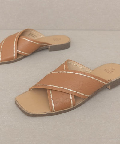 The Stella Criss Cross Brown Sandals