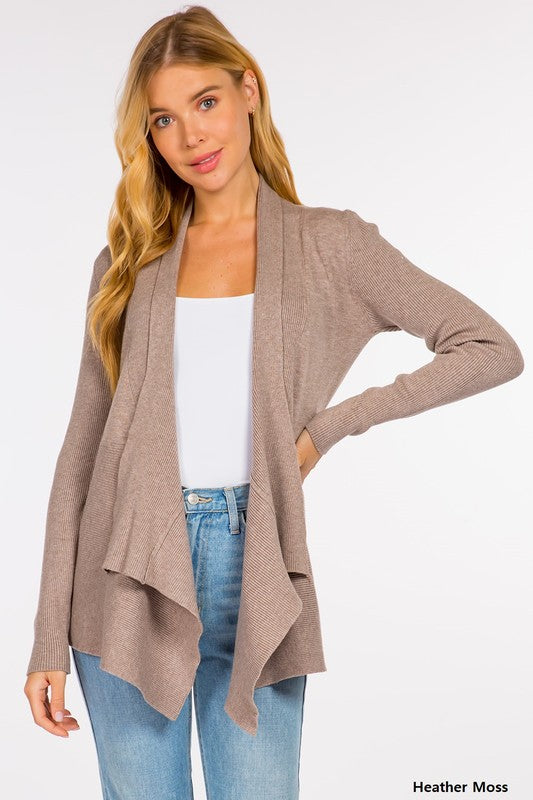 The Camille Ribbed Waterfall Cardigan