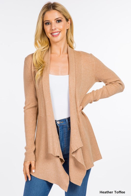 The Camille Ribbed Waterfall Cardigan