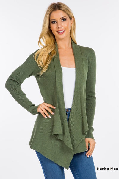 The Camille Ribbed Waterfall Cardigan