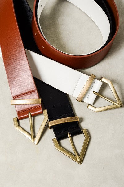The Diamond Buckle Faux Leather Belts