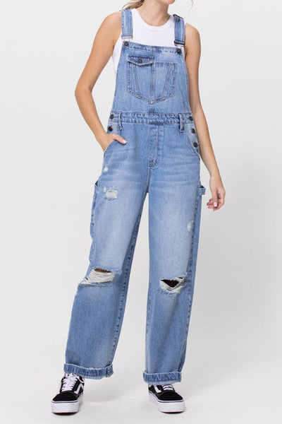 The Mary-Kate Medium Distressed 90's Overalls