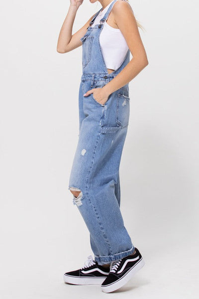The Mary-Kate Medium Distressed 90's Overalls
