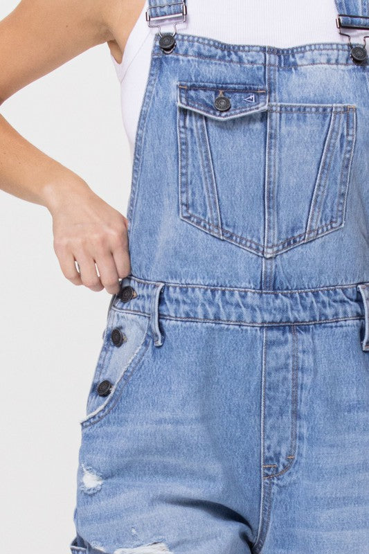 The Mary-Kate Medium Distressed 90's Overalls